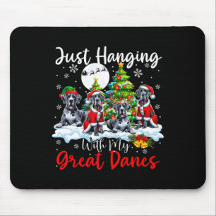 Mousepad Só Andando Com Meus Grandes Danes Xmas Três Papais