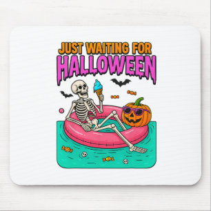 Mousepad Só Esperando O Esqueleto De Halloween Engraçado Ss