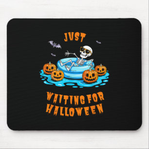 Mousepad Só Esperando Pelo Esqueleto Engraçado Do Halloween