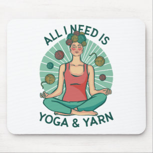 Mousepad Só preciso de Yoga e Yarne Phrase