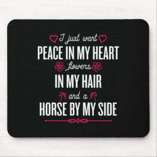 Mousepad Só Quero Paz No Meu Coração - Cavalo Equestriano