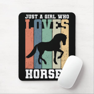 Mousepad Só uma garota que ama Cavalos Cavalo-Vintage Ret
