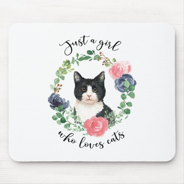 Mousepad Só uma garota que ama o azul de gatos (Frente)