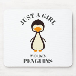 Mousepad Só uma garota que ama Pinguins