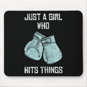 Mousepad Só Uma Garota Que Bate Nas Coisas Boxando Mulheres