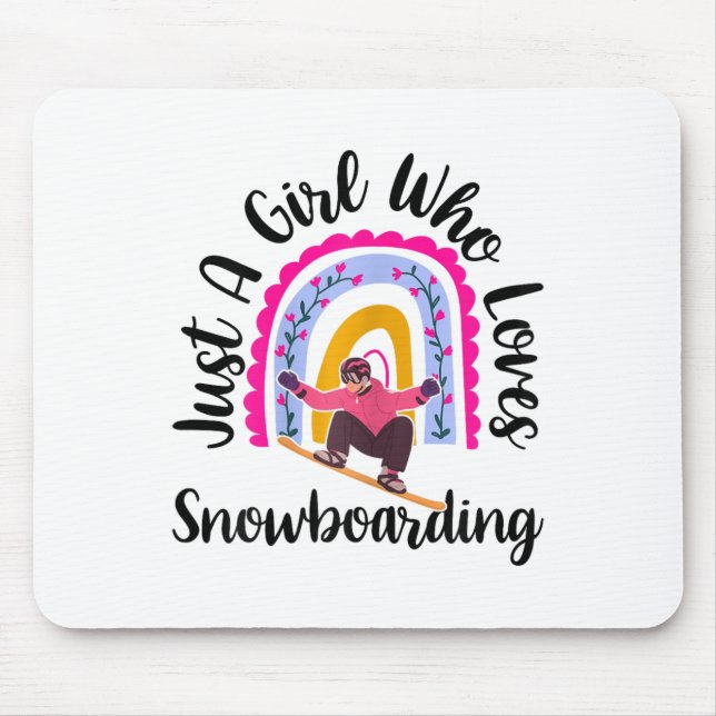 Mousepad Só Uma Menina Que Ama Snowboard Engraçada (Frente)
