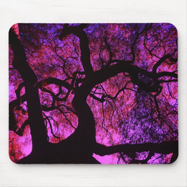 Mousepad Sob a árvore em rosa e roxo (Frente)