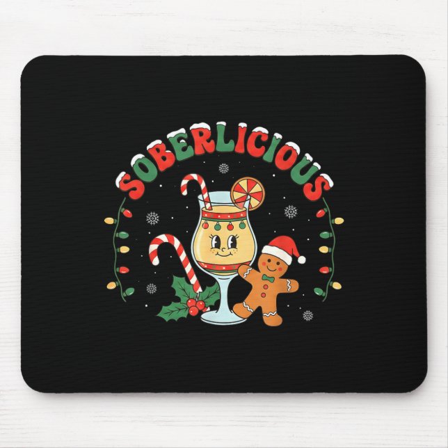 Mousepad Soberlicious Sóbrio Divertido Sobriedade Recuperaç (Frente)