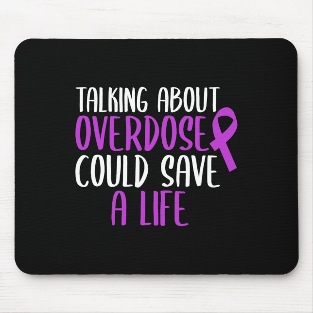 Mousepad Sobre Overdose Pode Salvar Uma Vida Laço Roxo (Frente)