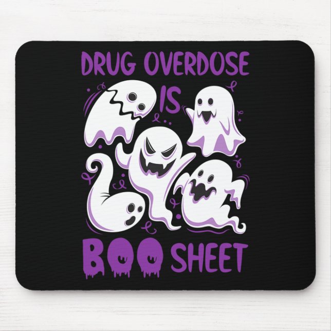 Mousepad Sobredosagem de fármaco é Halloween Roxo Boos Dive (Frente)