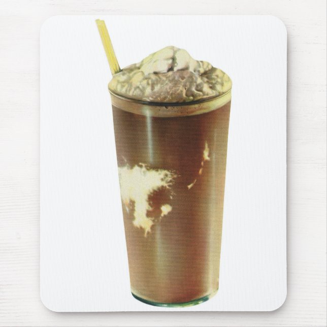 Mousepad Sobremesa Antiga, Milkshake de Chocolate e Creme C (Frente)
