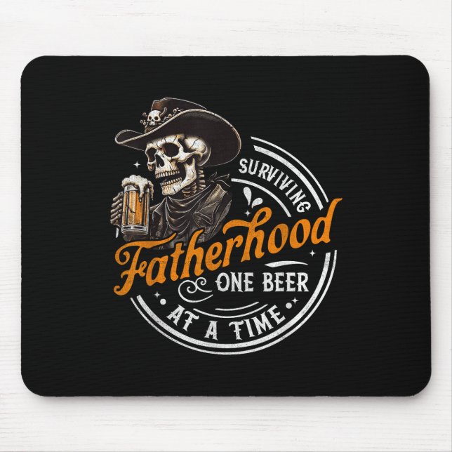 Mousepad Sobrevivendo à Paternidade Uma Cerveja de Cada Vez (Frente)