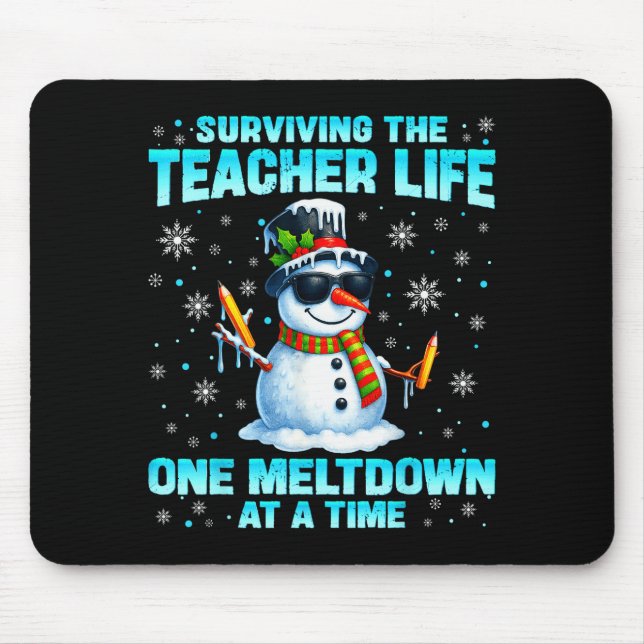 Mousepad Sobrevivendo à Vida de Professor Pjs Pijamas Natal (Frente)