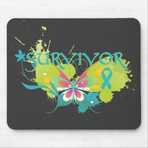 Mousepad Sobrevivente abstrato do câncer de ovário da
