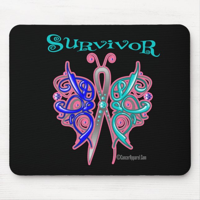 Mousepad Sobrevivente Borboleta Celta - Cancer da Tiroide (Frente)