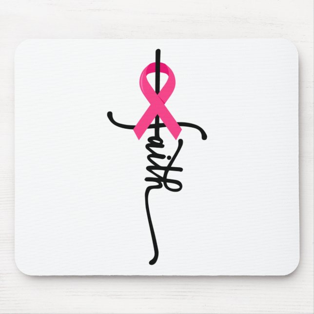 Mousepad Sobrevivente Cruzado Fita Rosa Cancer 2 (Frente)