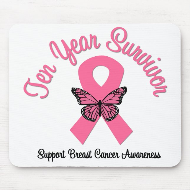 Mousepad Sobrevivente de 10 anos com Cancer da mama (Frente)