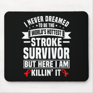 Mousepad Sobrevivente de AVC Engraçado Humor Faixa Vermelha