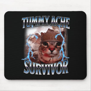 Mousepad Sobrevivente de dor de barriga meme engraçado de g