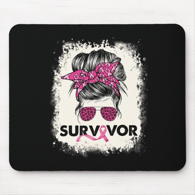 Mousepad Sobrevivente Mensagem Bun Cancer Sensibilização Ro (Frente)