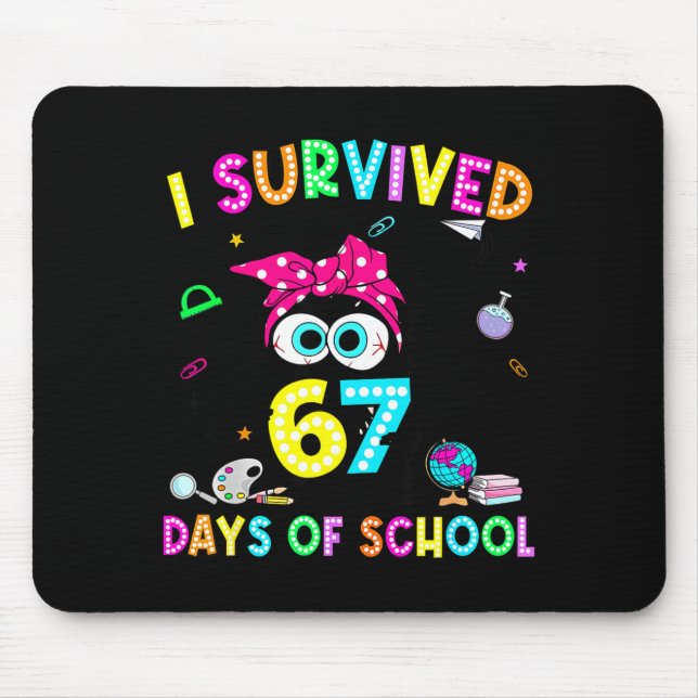 Mousepad Sobreviveu 67 Dias De Escola Seis Sete Meme Profes (Frente)