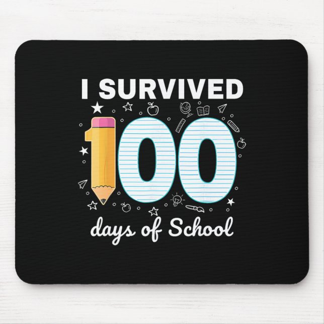 Mousepad Sobrevivi 100 Dias De Escola Alunos Professores 10 (Frente)