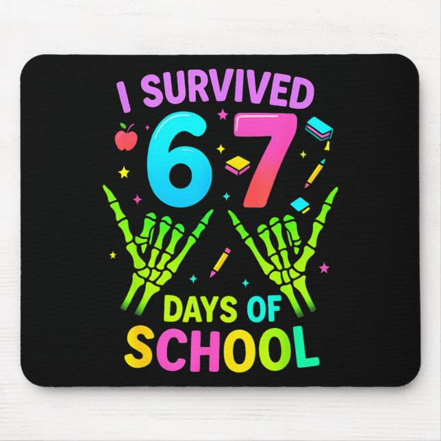 Mousepad Sobrevivi 67 Dias De Escola Piada Meme Professor (Frente)