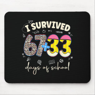 Mousepad Sobrevivi a 100 Dias de Escola Leopardo Divertido