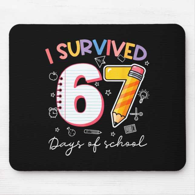 Mousepad Sobrevivi a 67 Dias de Aula Meme Divertido Profess (Frente)