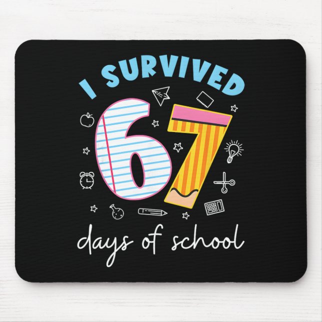 Mousepad Sobrevivi a 67 Dias de Escola Piada Meme Professor (Frente)