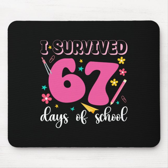 Mousepad Sobrevivi a 67 Dias de Escola Piada Meme Professor (Frente)