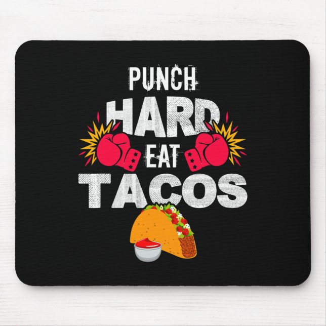 Mousepad Soca Duro Coma Tacos Boxe Kickboxing Kickboxer T (Frente)