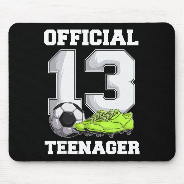 Mousepad Soccer 13 Year Old Birthday Boy Shirt, Official Te (Frente)