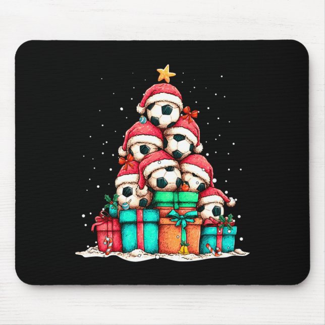 Mousepad Soccer Ball Player Le Christmas Tree Xmas Long Sle (Frente)