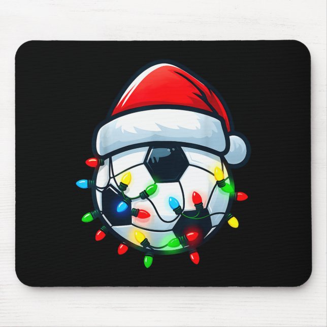 Mousepad Soccer Ball Santa Hat Xmas Pajamas Players Toddler (Frente)