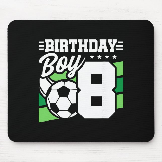 Mousepad Soccer Birthday Party - 8 Year Old Boy - 8th Birth (Frente)