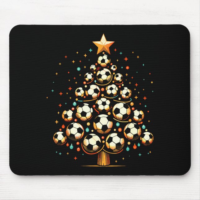 Mousepad Soccer Christmas Tree Santa Xmas Girls Boys Men Ki (Frente)