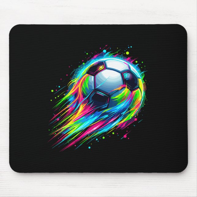 Mousepad Soccer Colorful Tie Dye Soccer Ball  (Frente)