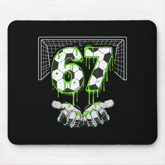 Mousepad Soccer Drip Number 67 Boys Soccer Player 67 Footba (Frente)