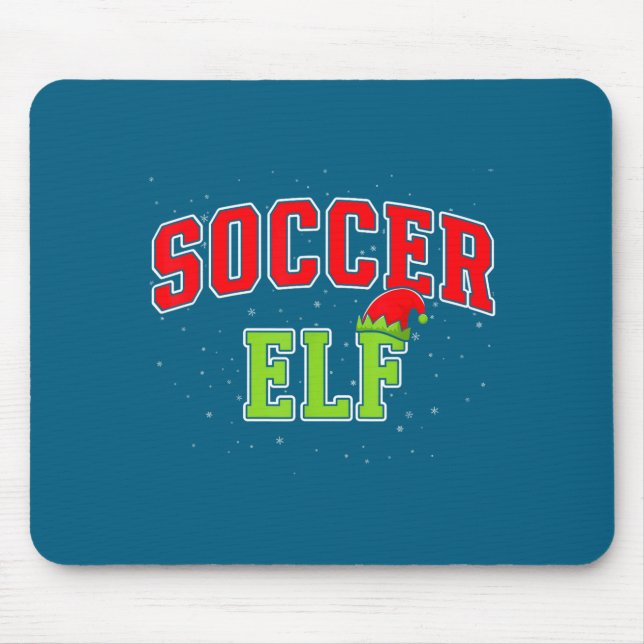 Mousepad Soccer Elf Christmas Family Matching Group Xmas  (Frente)