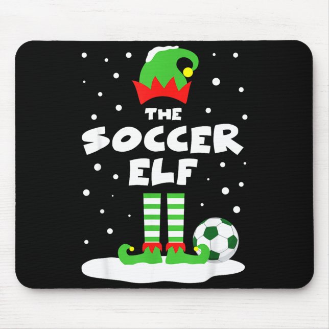 Mousepad Soccer Elf Matching Group Family Holiday Christmas (Frente)