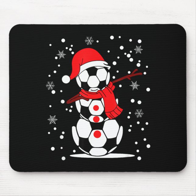 Mousepad Soccer Santa Hat Snowman Xmas Funny Soccer Lover C (Frente)