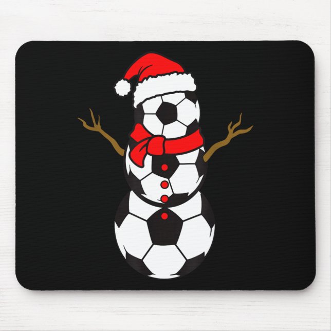 Mousepad Soccer Santa Hat Snowman Xmas Funny Soccer Lover C (Frente)