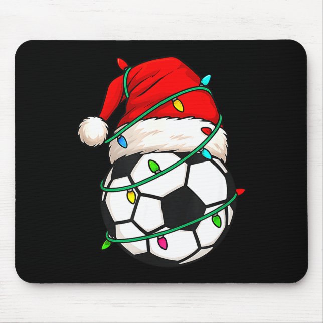 Mousepad Soccer With Santa Hat Funny Christmas Xmas Gift  (Frente)