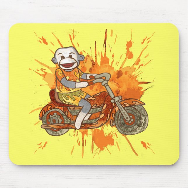 Mousepad Sock Monkey Biker (Frente)