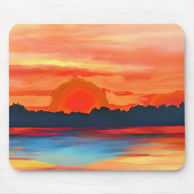 Mousepad Socorro do Oceano Vivo em Laranja Fiery (Frente)
