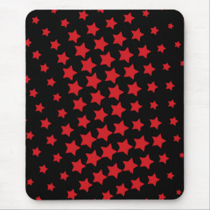 Mousepad Socorro moderno, preto, vermelho, abstrato, estrel