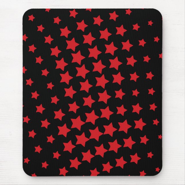 Mousepad Socorro moderno, preto, vermelho, abstrato, estrel (Frente)