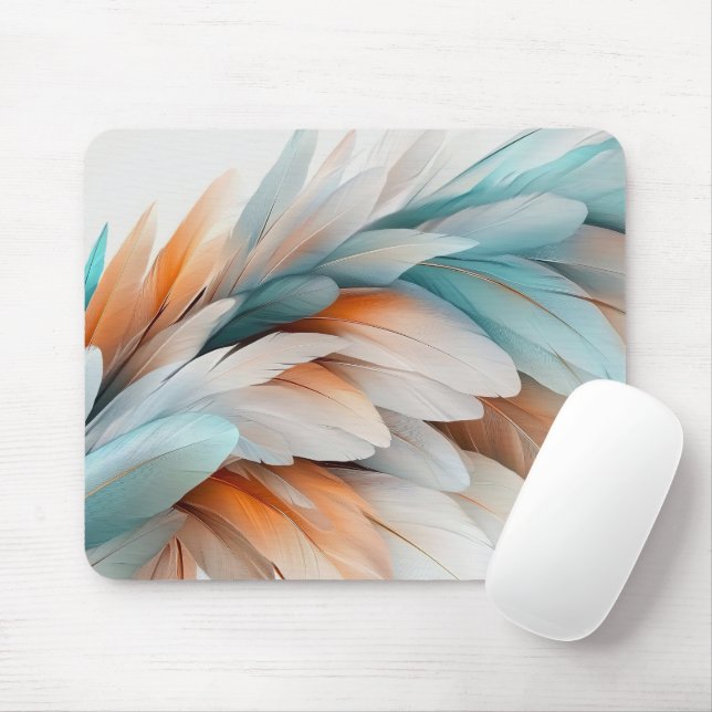Mousepad Soft Pastel Feathers (Com mouse)