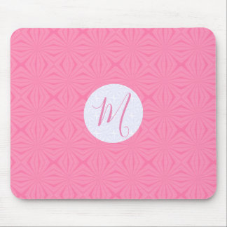 Mousepad Soft Pink Squiggly Squares Personalized Initial